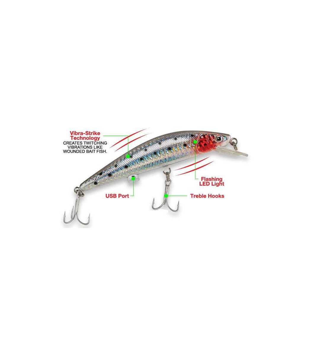 Vibra Strike Flash Lure Pêche Swimbouïe Rechargeable Leurre De Pêche USB  Rechargeable Minnow Pêche Électronique Bait Ye16 Du 2,77 €