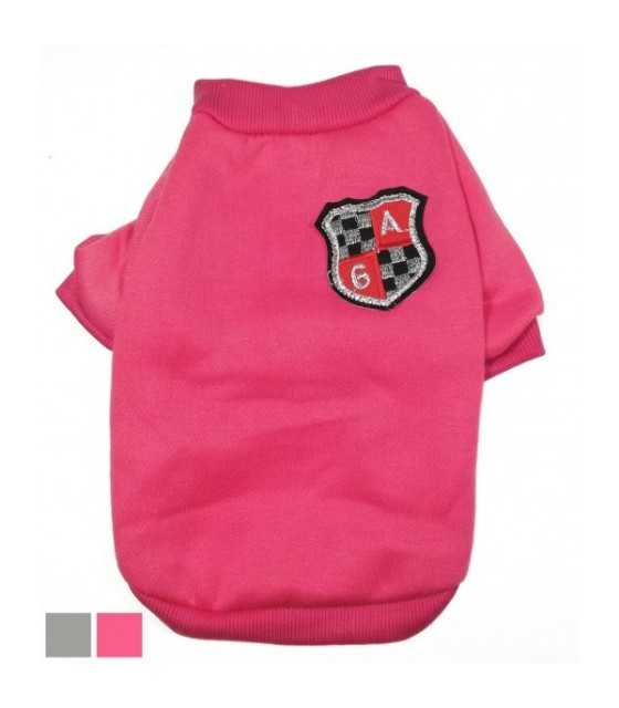 SWEATER DOG SHIRT FLAGS IN PINK AND GRAY 20011-79