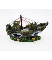 Fish Tank Aquarium Decoration Fish Bowl Ornament Ship Resin 26*9*16.5 cm 20030-99