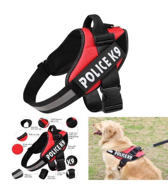 Comfortable POLICE-K9 Harness with Pet Training Vest, Reflective Patch POLICE K9 - XL