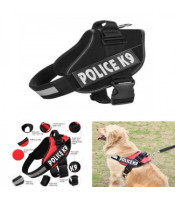 Comfortable POLICE-K9 Harness with Pet Training Vest, Reflective Patch POLICE K9 - XL