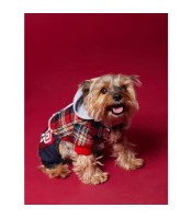 RED SQUARE DOG CLOTHING WITH JEANS dog jean red