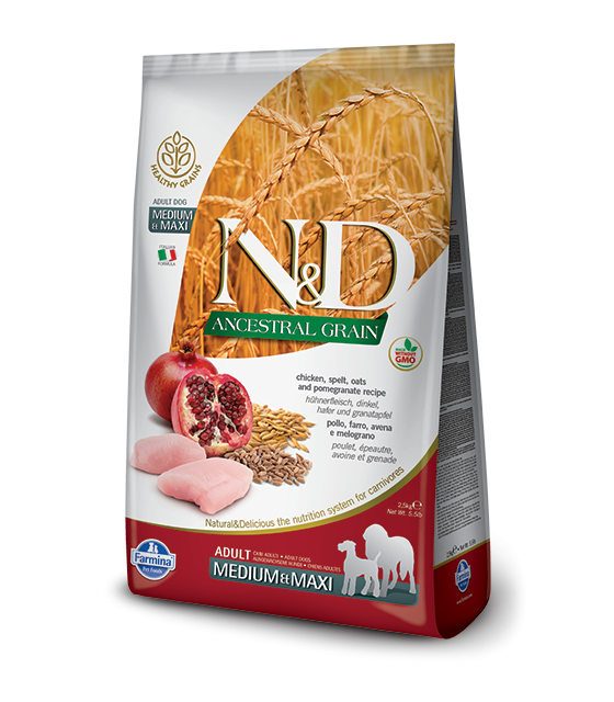 N&D Chicken & Pomegranate adult medium & maxi 2.5kg 21.04.041