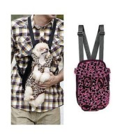 Pet Backpack Dog Bag Chest Pack Dog Carrier Legs Out Front Style pawaboo pink L