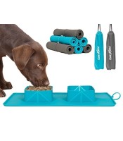 The quickest and easiest way to feed your dog while out and about! Portable Pet Bowl