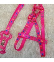 Dog Harness and Leash Set Adjustable Paw Print Dog Harness Walking Leash Strap Α-309-11