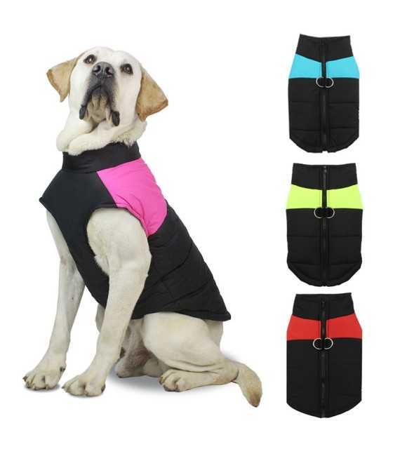 Dog Coat Jacket Vest Color Block Casual / Daily Keep Warm Outdoor Winter Dog Clothes Puppy Clothes Dog Outfits Warm Black SNO...