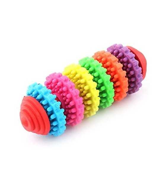 Pet Dog Puppy Cylindrical Tooth Training Playing Wheel Bone Toy