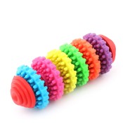 Pet Dog Puppy Cylindrical Tooth Training Playing Wheel Bone Toy
