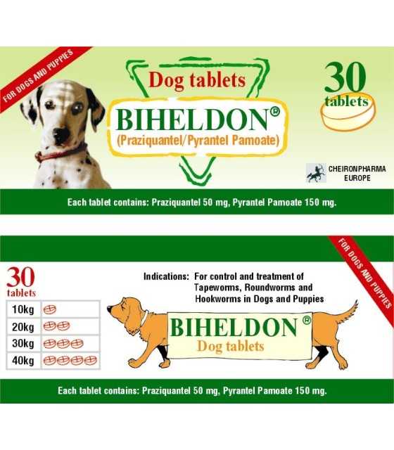 OFFER!! BIHELDON Tablets Dog and Cat Wormer OFFER! BIHELDON 30