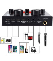 Details about V8 Audio External USB Headset Mic Webcast Live Sound Card For Phone Computer PC