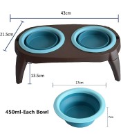 Stand for 2 places for food D14 x H7cm ADJUSTABLE BOWL S